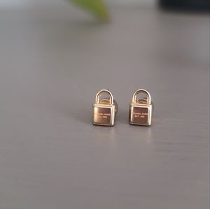 Gold Michael Kors Lock Earrings